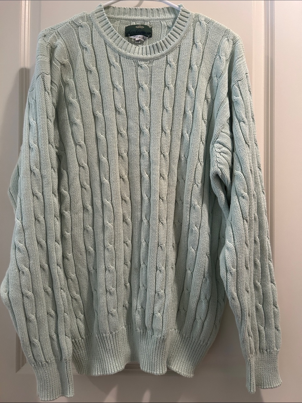 Les Copains Made in Italy! Vintage Cable Knit Crewneck Cotton Sweater size XI/54